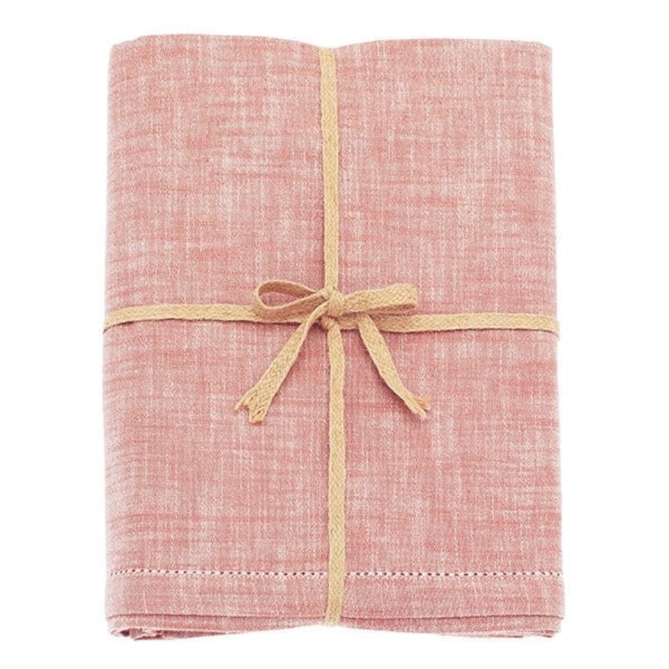 image 1 of Walton & Co Terracotta Blush Chambray Tablecloth 130x230cm