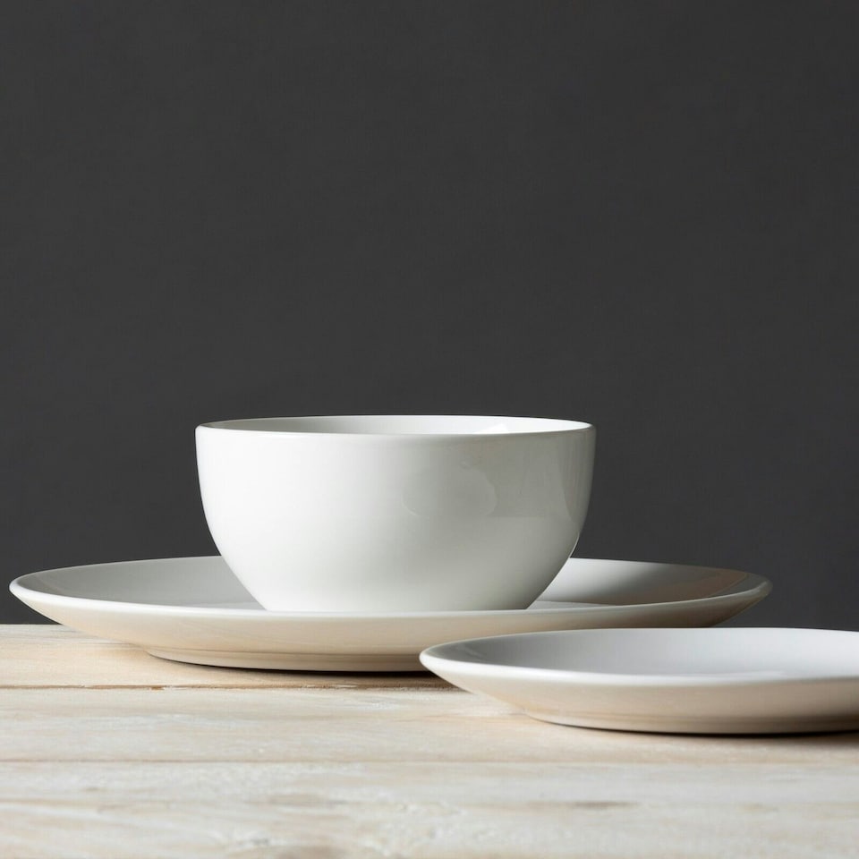 image 1 of Carnaby 12 Piece Dinnerware Porcelain White Dinner Set Tabeleware for 4