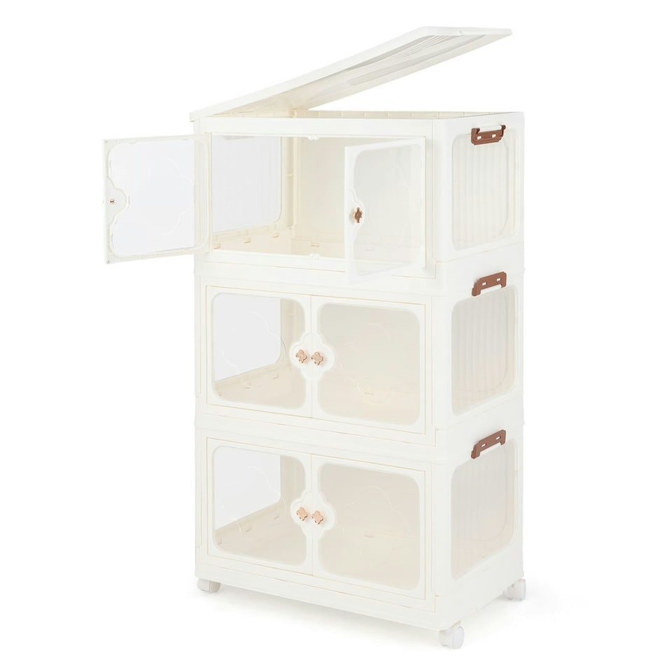 image 1 of COSTWAY 159L Storage Bins Stackable Storage Containers White