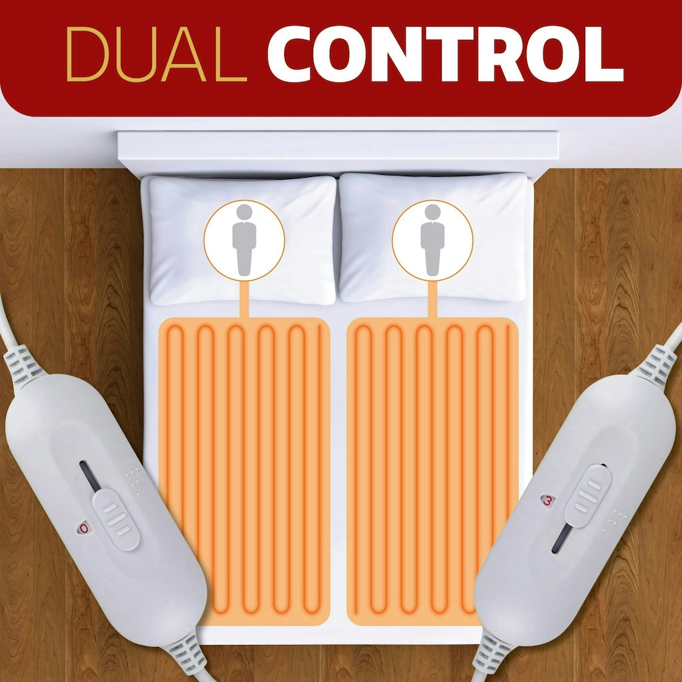 image 1 of Dreamcatcher King Size Bed Electric Blanket Heated Fitted Fleece Under Blanket Cover Dual Control