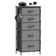 image 1 of HOMCOM Chest of Drawers, Dresser for Bedroom with 5 Fabric Drawers, Tall Storage Unit with 4 Pockets, 2 Hooks and Steel Frame for Living Room, Hallway, Charcoal Grey | Grey | Charcoal grey