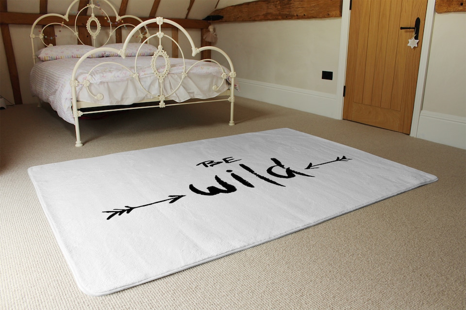 image 1 of Be Wild Inspirational Quote Rug | Multi