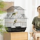 image 7 of PawHut Metal Bird Cage Small w/ Perch Food Container Handle for Finch Canary