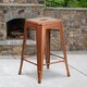 image 2 of Kai 24" Industrial Style Bar Stool Copper - Set of 4 - Modern Metal Counter Height Copper