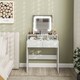 image 9 of HOMCOM Dressing Table with Mirror, LED Lights, Drawers, for Bedroom, White