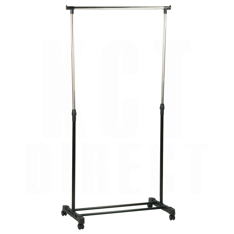 image 1 of KCT Adjustable Single Clothes Rack on Wheels Black | Silver | One Size