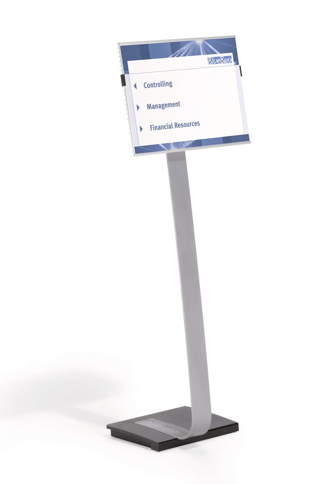 image 1 of Durable INFO SIGN Aluminium Display Panel Info Floor Stand A3 | 1.25m | Silver | Silver