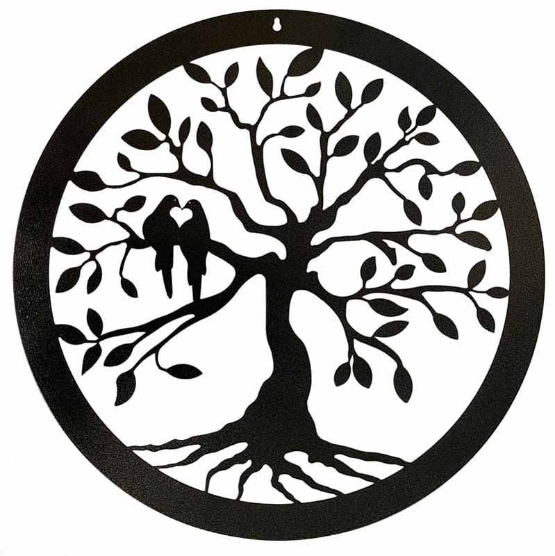 Tree of Life Wall Art - Small - Steel - W29.5 x H29.5 cm - Bare Metal/Ready to Rust Black