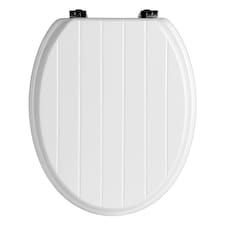 Interiors by Premier White Toilet Seat, Oval Toilet Seat Lid With Panel Effect, Durable Toilet Bowl Seat For Round Toilets