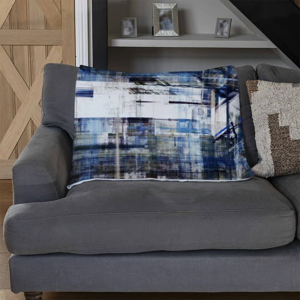 image 1 of Blue Grunge Pattern (Blanket)