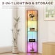 image 4 of HOMCOM RGB LED Floor Lamp with Shelves, 5-Tier Dimmable Standing Lamp with Adjustable Brightness and Remote Control, Modern Corner Display Shelf Unit for Living Room Bedroom Office, Rustic Brown | Brown
