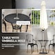 image 5 of Outsunny 3 PCs Coffee Table Chairs Outdoor Garden Furniture Set w/ Umbrella Hole