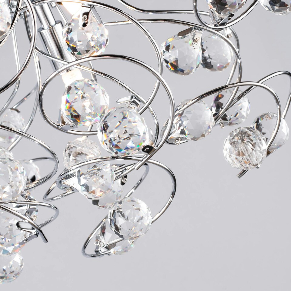 image 1 of BHS Lila 3 Light Flush Ceiling Light, Chrome