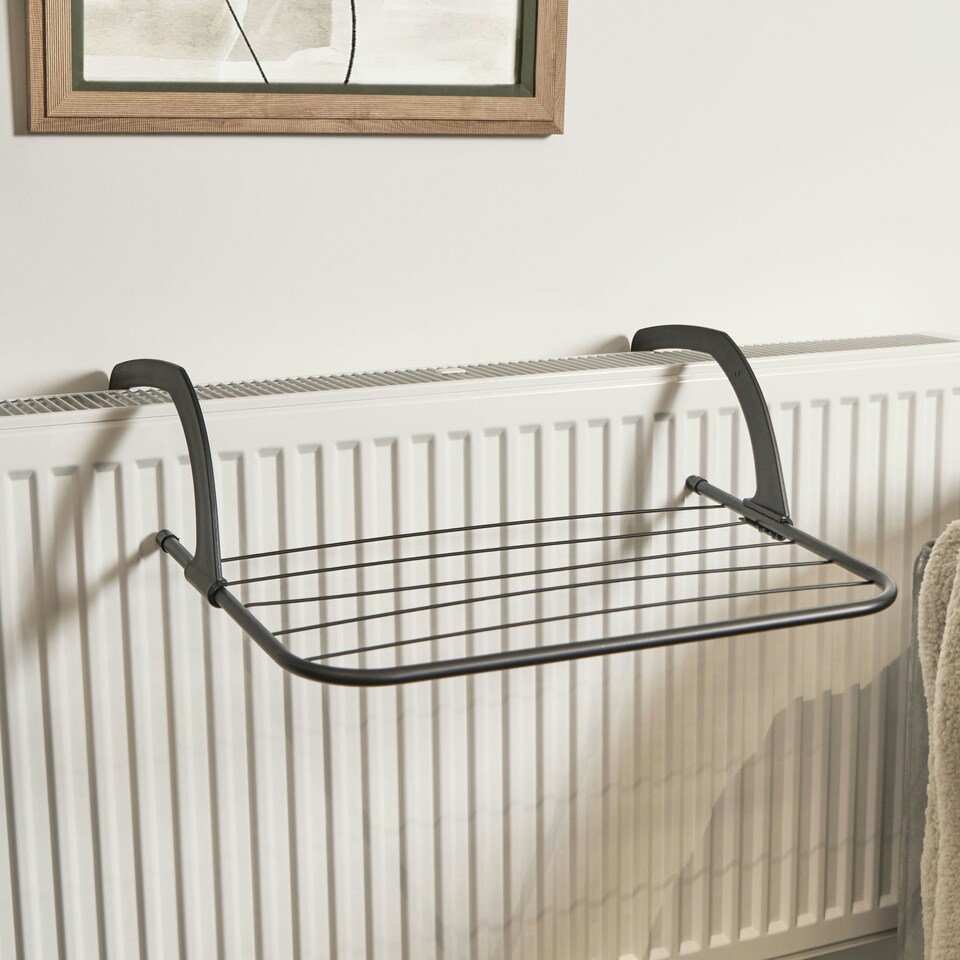 image 1 of OHS Over Radiator Clothes Airer Foldable Clothes Towel Rail Holder Rack Dryer Hanger