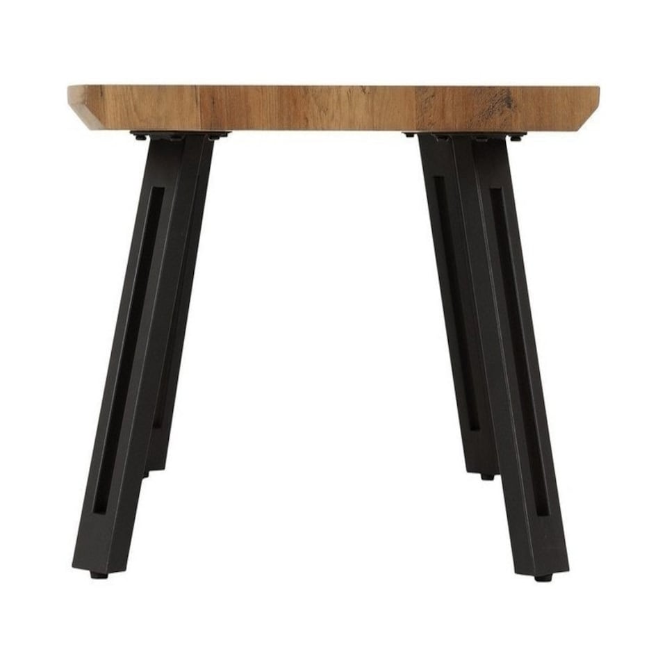 image 1 of Quebec Wave Edge Coffee Table - L58.5 x W100 x H43.5 cm - Medium Oak Effect/Black Brown