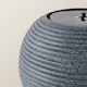 image 6 of ValueLights Round Ribbed Solar Power Outdoor Cascading Water Fountain | Grey