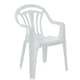 image 1 of 12 x White Stackable Plastic Low Back Garden Chairs For Patios & Outdoor Picnics White