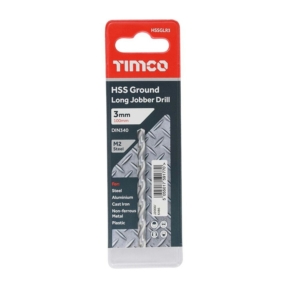 image 1 of Timco - Ground Long Jobber Drills - HSS M2 (Size 3.0mm - 1 Each)