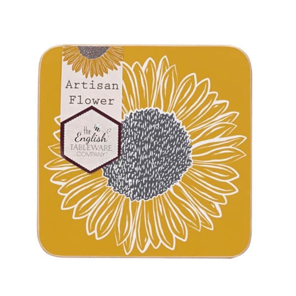 image 1 of English Tableware Company Artisan Flower Set of 4 Coasters