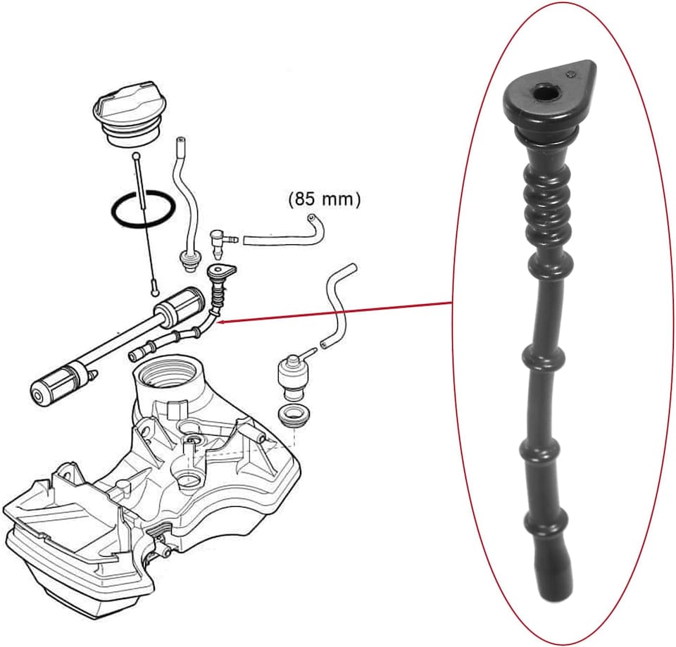 image 1 of SPARES2GO Fuel Hose Pipe for Stihl FS240 FS260 FS410C FS460C FS94C FR460TC Brushcutter Trimmer