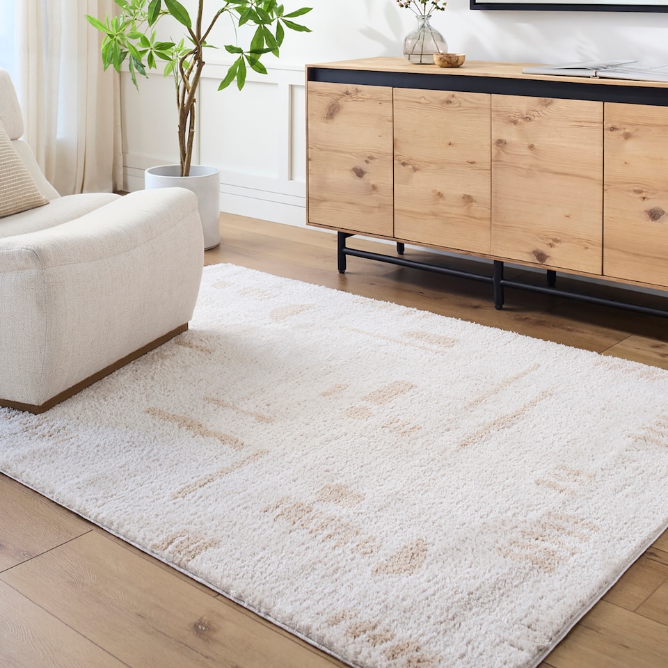 image 1 of LIVABLISS Fossay Shaggy-Washable Modern High Pile Rug 160 x 213 cm | Beige