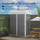 image 3 of Outsunny Steel Garden Shed, Small Lean-to Shed for Bike, 5x3 ft, Grey