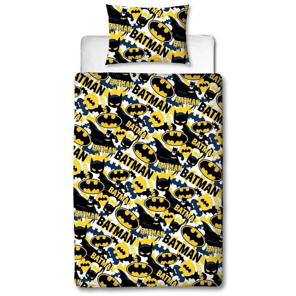 image 1 of Batman Camo Duvet Cover Set - Blue/Yellow/Black - Single Blue | Single