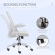 image 5 of Vinsetto Office Chair with Flip-up Armrest, Mid Back Desk Chair with Mesh Back, Lumbar Support, Adjustable Height, Swivel Wheels for Home, White