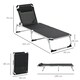 image 7 of Outsunny Folding Outdoor Reclining Sun Lounger Chair Aluminium Frame Black