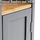image 4 of Christow Toilet Roll Holder Cabinet Freestanding Grey Bamboo Wood Bathroom Unit