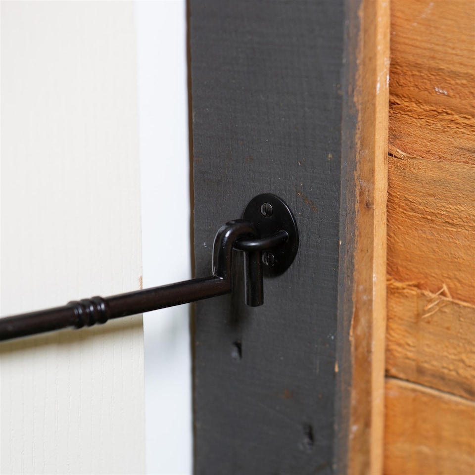image 1 of Hammer & Tongs Ornate Cabin Hook and Eye - W225mm - Black