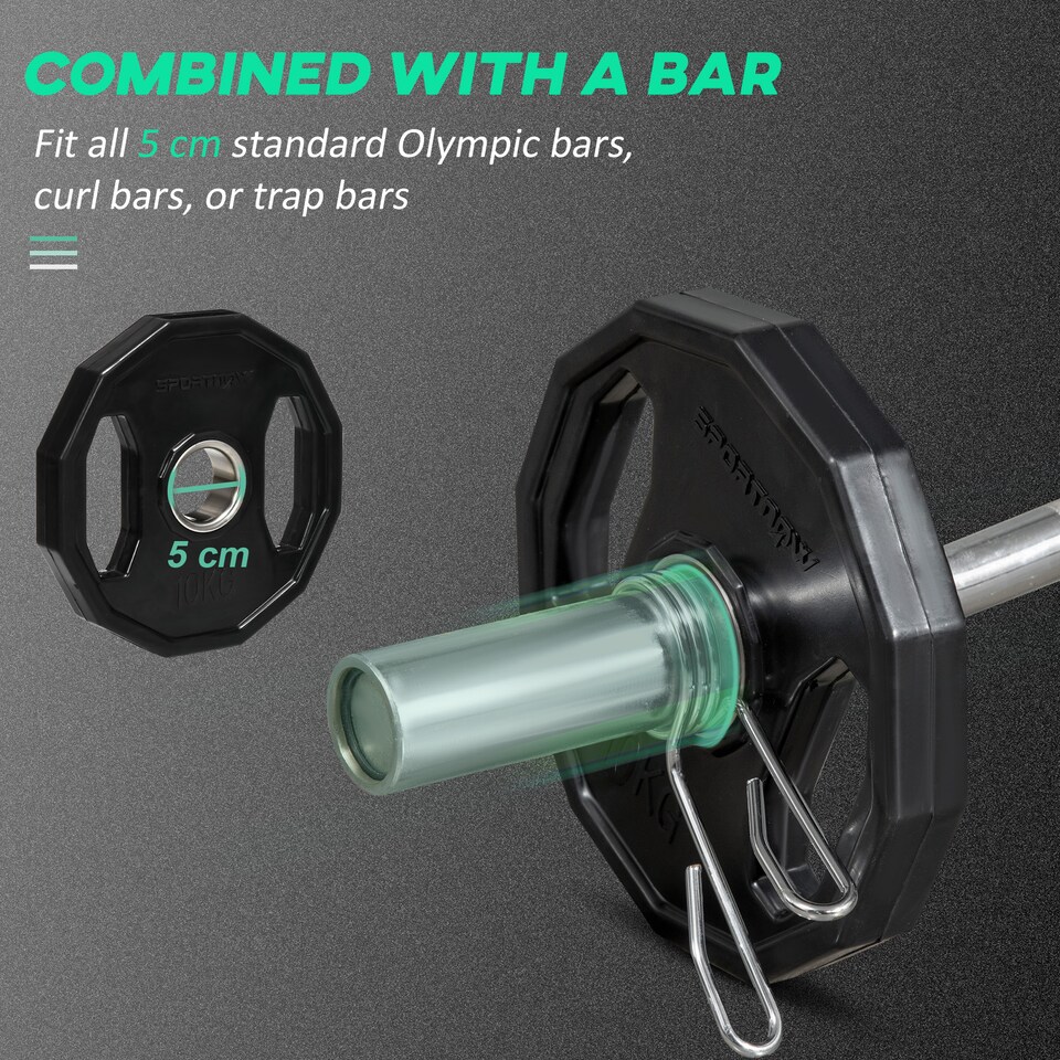 image 1 of SPORTNOW Olympic Weight Plates Set with 5cm Holes for Home Gym, 2 x 5kg