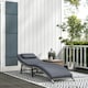 image 2 of Outsunny Folding Rattan Sun Lounger, Wicker Garden Lounger with Cushion and Pillow, Outdoor Sunbed with Steel Frame for Patio, Beach, Terrace, Grey