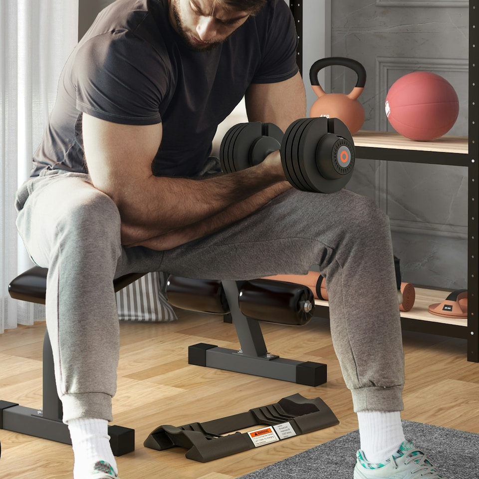 image 1 of SPORTNOW 4-in-1 Adjustable Dumbbells, Weights Set, 6kg, 11kg, 16kg, 20kg
