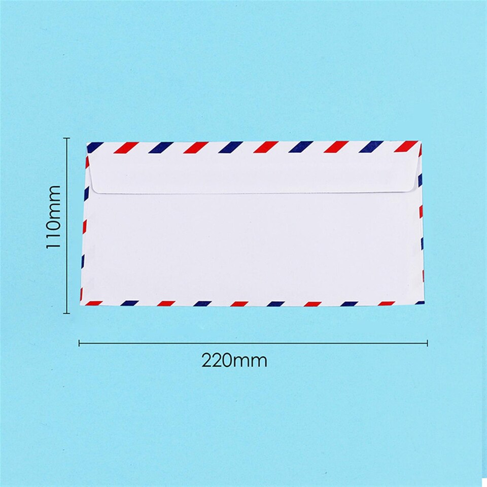 image 1 of Pack of 25 Red and Blue Strip Self-Adhesive Air Mailing Envelopes 11 x 22cm