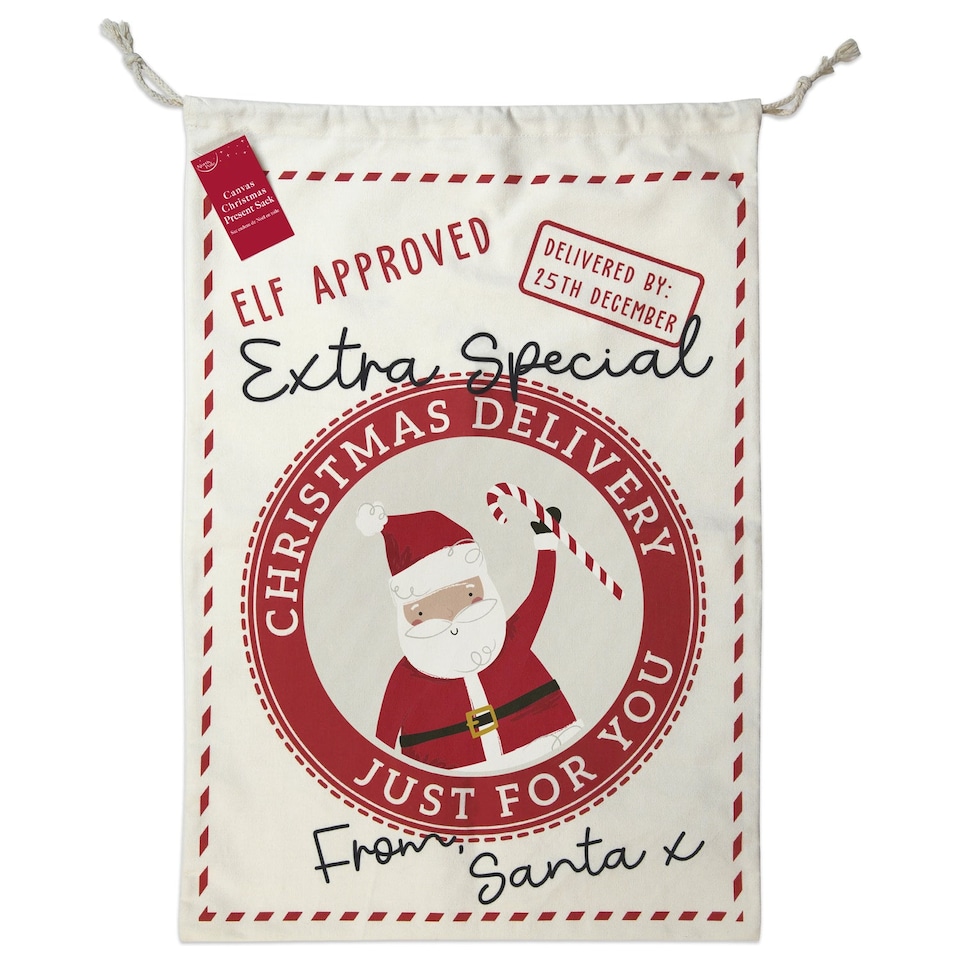 Christmas Santa Delivery Canvas Sack