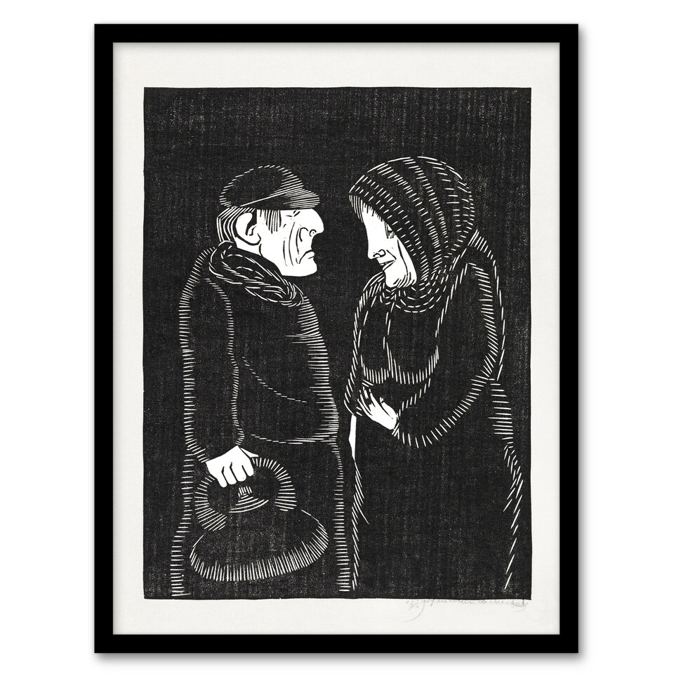 image 1 of Fantasy Man and woman Samuel J De Mesquita Framed Wall Art Print 12X16"