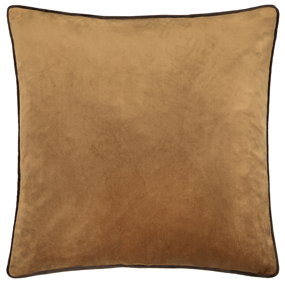 image 1 of Furn Meridian Velvet Cushion, Caramel/Chocolate, 45 x 45cm
