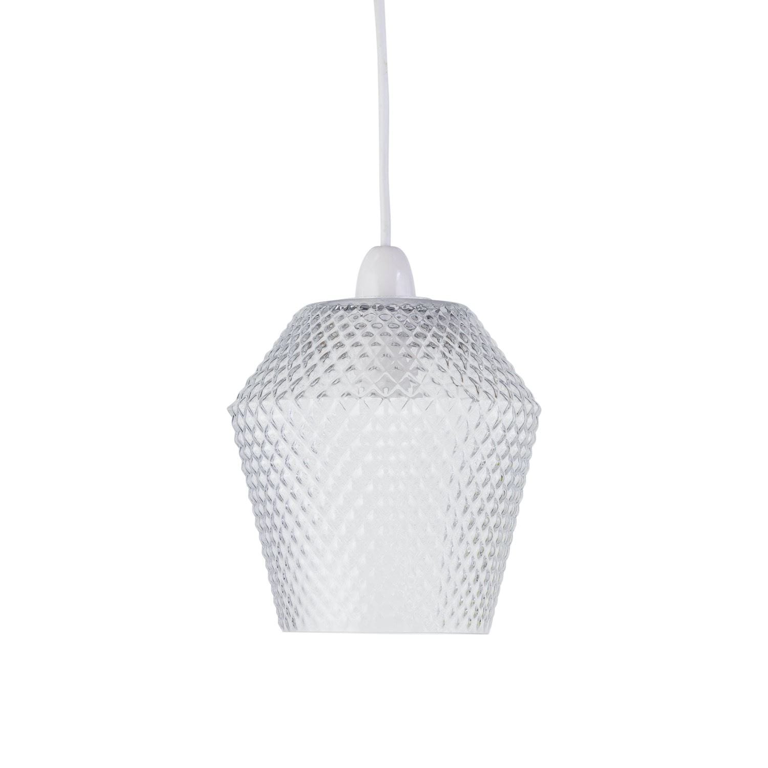 First Choice Lighting Porter - Clear Textured Glass Easy Fit Pendant Shade