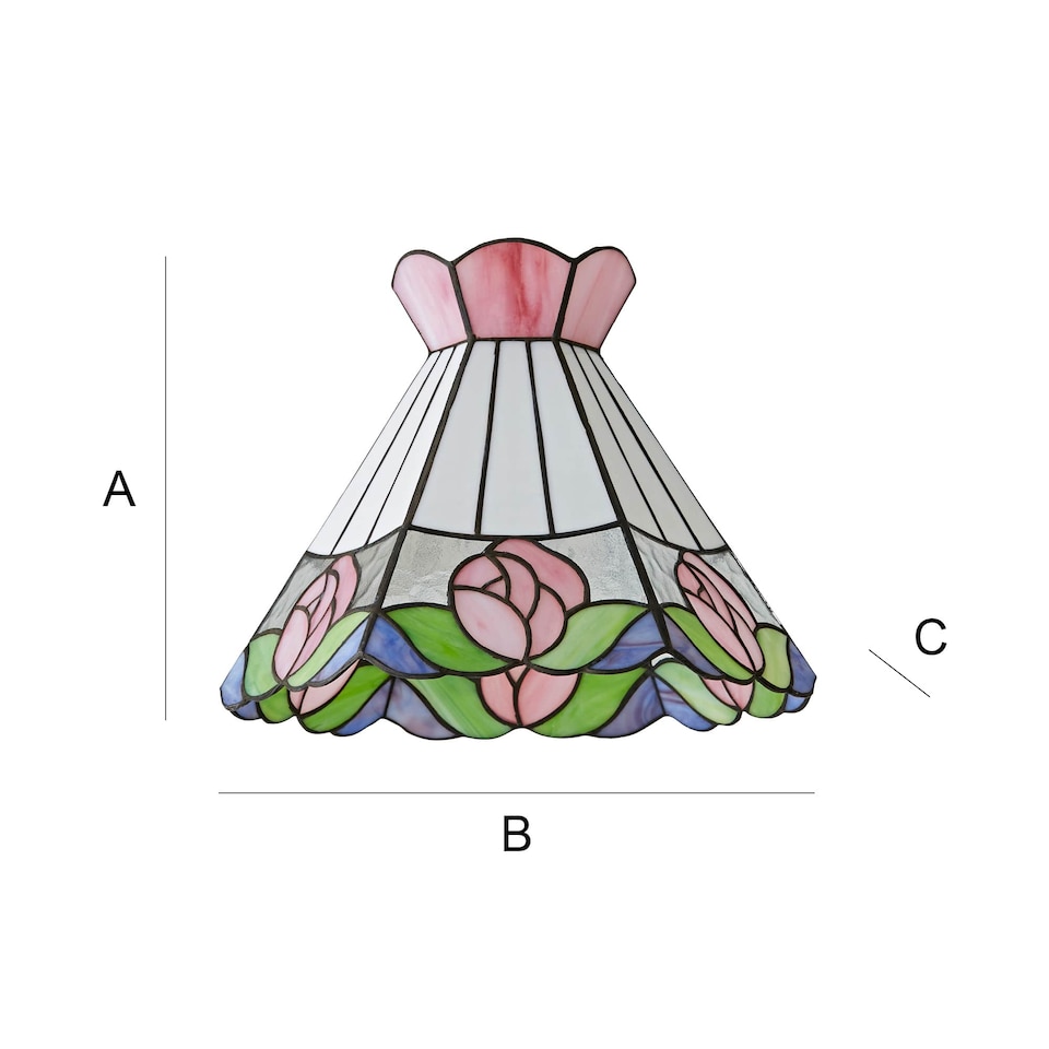 image 1 of ValueLights Evelyn Tiffany Rose Glass Ceiling Pendant Shade