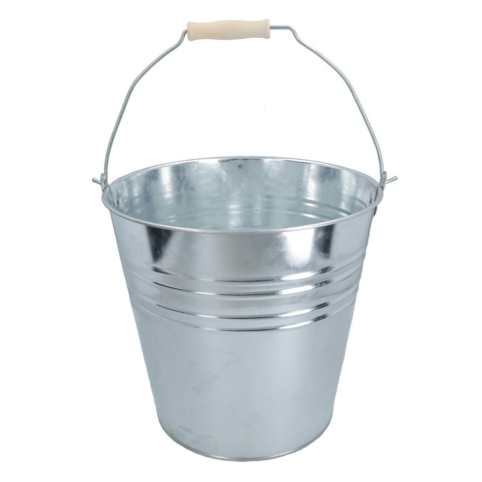image 1 of 15L Galvanised Steel Metal Bucket Pail Water Coal Fire Greenhouse Garden Plants 2pc