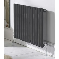 600mm (H) x 780mm (W) - Anthracite Horizontal Radiator (Paris) - DOUBLE Panel - (0.6m x 0.78m) - Depth 79mm
