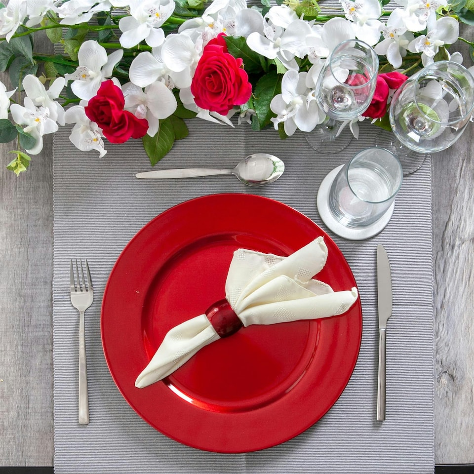 image 1 of Argon Tableware Metallic Charger Plate - 33cm - Red Red