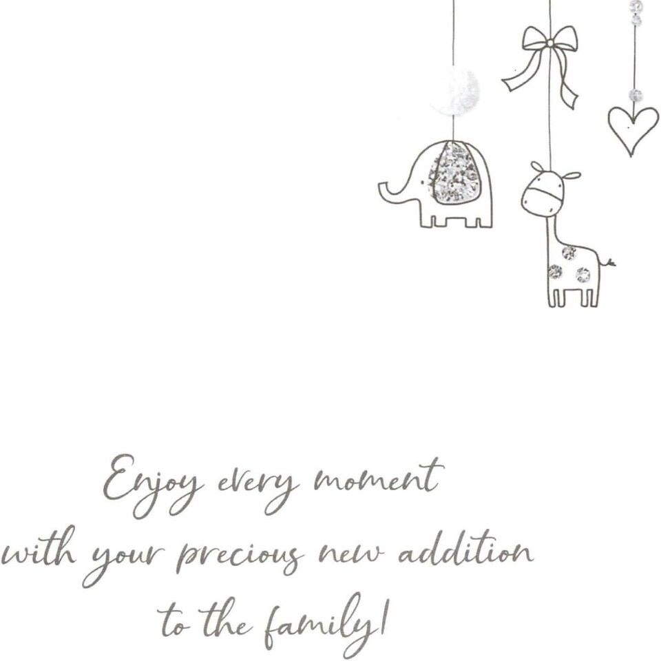 image 1 of Hand-Finished Birth of Your Great Granddaughter Card