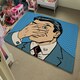 image 4 of The confused man hide and seek game pop art comics retro style Halftone (Rug) Blue | S