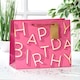 image 2 of Pink Happy Birthday Text Large Gift Bag - Pack of 3