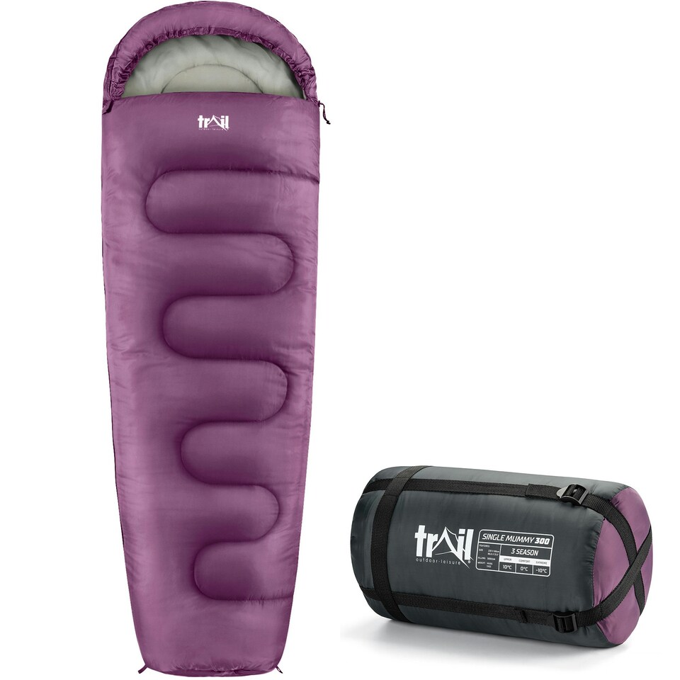 image 1 of Mummy Sleeping Bag - Purple