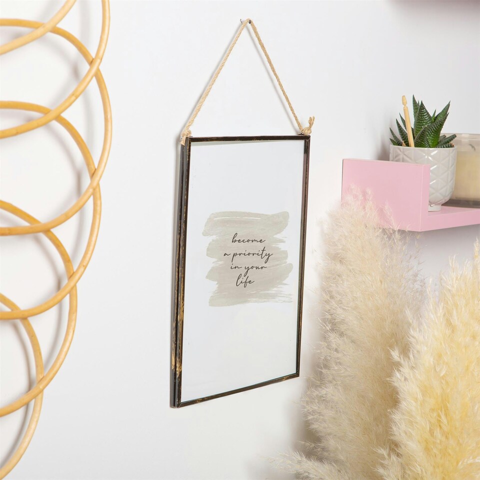 image 1 of Nicola Spring Hanging Metal Photo Frames - 8" x 10" - Black - Pack of 2 - Hanging Picture Frame Display Frame Poster Frame Picture Display Black | S
