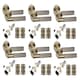 image 1 of Golden Grace 6 Set Straight T-Bar Linear Door Handles in Antique Brass Finish with Tubular Latch and 1 Pair of 3" Ball Bearing Hinges Bronze