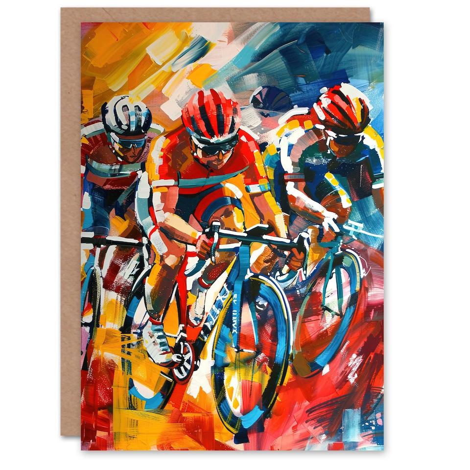 image 1 of Cyclists Racing Colourful Sport Man Him Birthday Card